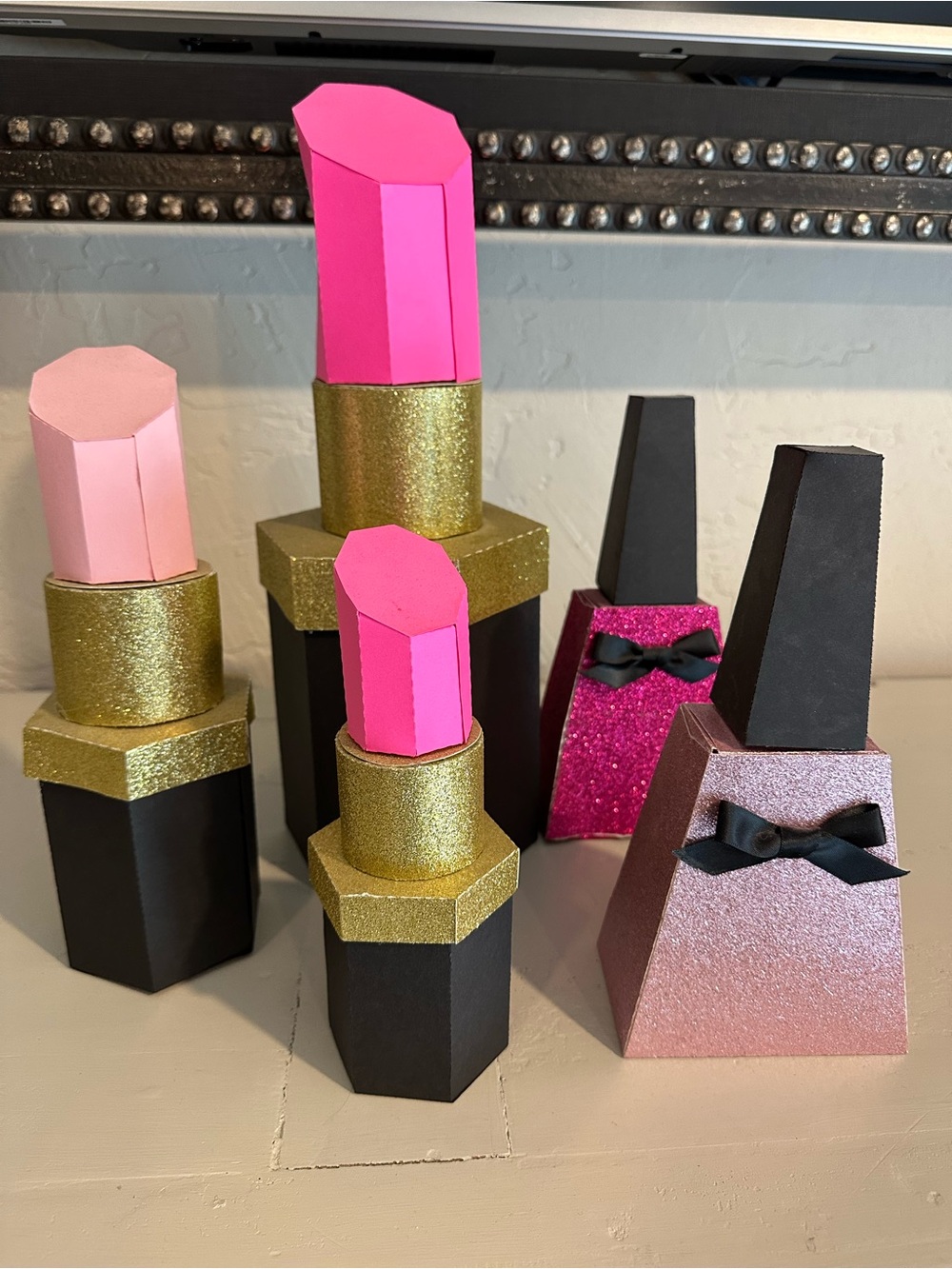 Handmade Glam Makeup Gift Boxes Set – Lipstick & Nail Polish Shapes